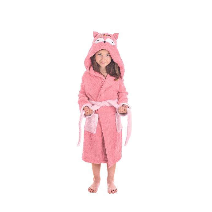 Albornoz Infantil de Baño para Niña 100% Algodón Pink Unicorn