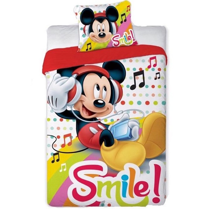 Funda Nórdica Mickey Mouse Smile 100% Algodón Cama 90