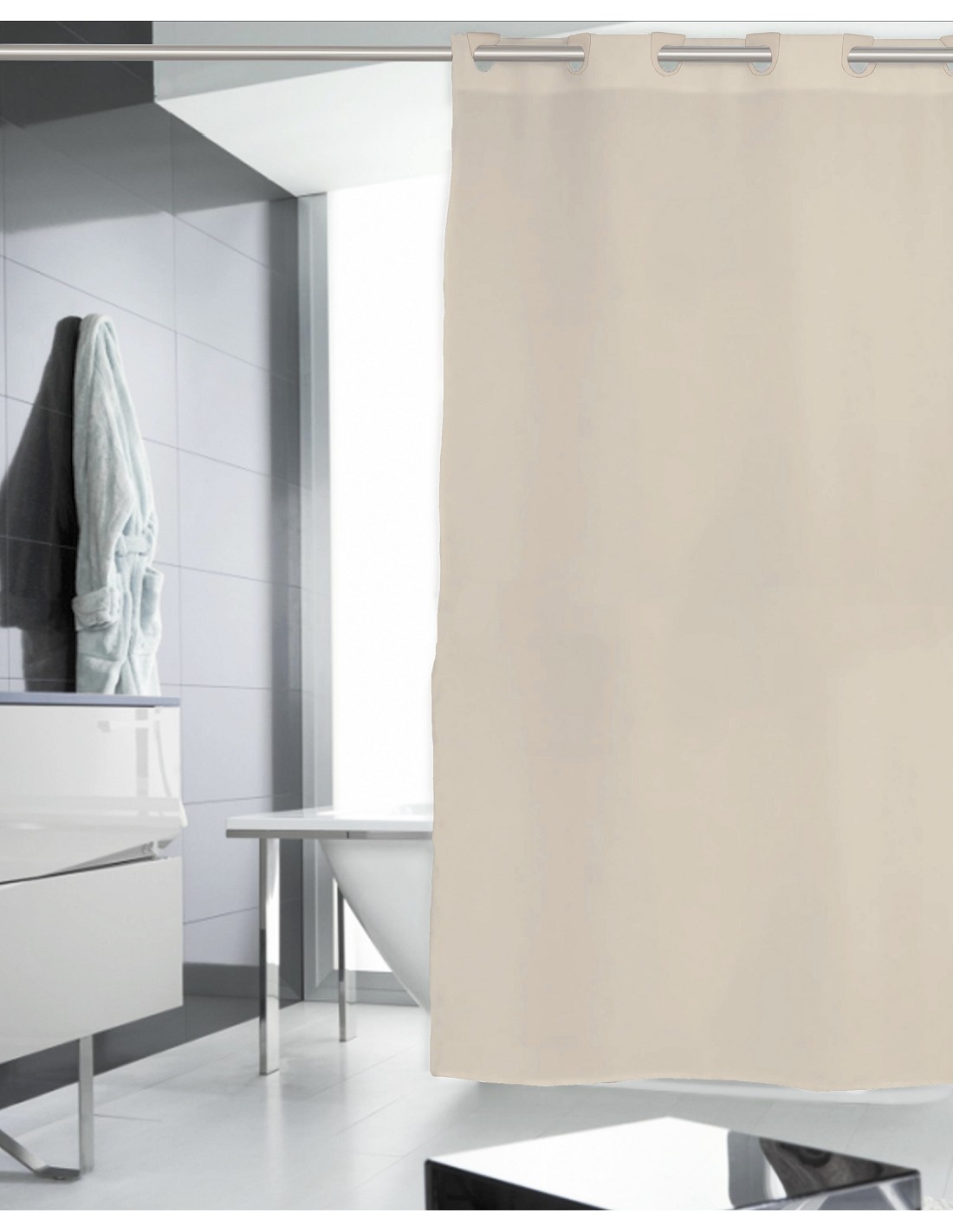 Lavable en Lavadora Cortina de baño Decorativa para Hotel YushengTai Cortina de Ducha Impermeable 240 x 200 cm Cortina de Baño de Fibra de poliéster con 12 Ganchos Duradera 